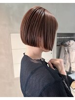 ハウ 心斎橋(how)&nbsp;大人可愛いショートボブブリーチなし夏カラーショコラブラウン