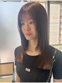 アッシュベージュ×顔まわりレイヤー