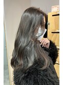 オリーブグレーココアベージュ小顔クラゲヘアー/黒髪/髪質改善