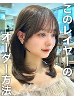 アフロートリノ(AFLOAT Leino) 前髪顔まわり小顔似合わせミディアムレイヤーグレージュカラー!