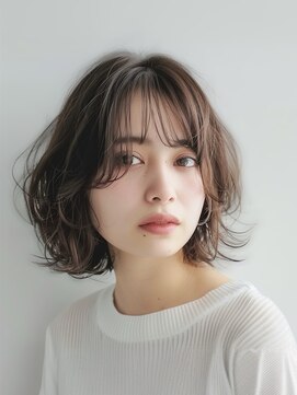 アッシュベージュ×ボブ