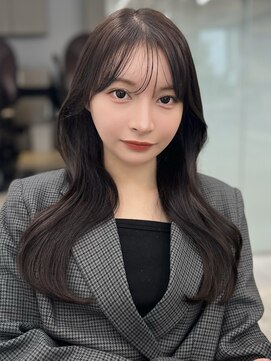 ソラ 広尾店(SORA) ロングレイヤー/ダークグレー/顔周りカット