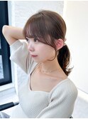 顔周りレイヤー小顔カット後れ毛ヘアアレンジ表参道くびれヘア