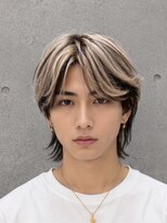 アボヘアー(Abo hair)&nbsp;七三ビジネス黒髪マッシュメンズヘアミルクティーピンク