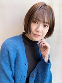 カジュアルショート_厚めバングローライトスリークボブ_37117