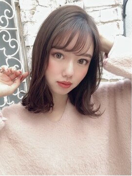 ロンドローズ 名古屋(Lond damaskRose) チョコレート 切りっぱなし イヤリングカラー 韓国ヘア 顔周り