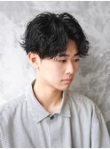 フェザーパーマ/刈り上げセンターパート/サーフカール[新宿]