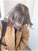 ダブルカラーピンクベージュベージュカラーケアブリーチレイヤー