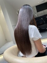ロンドメリア 天神大名店(Lond Melia)&nbsp;★斜めバングミディアムヘアグレージュカラーシルキーベージュ★