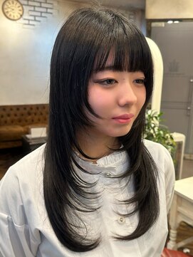 ベレッタ 楠葉店(veretta.) ウルフレイヤー 担当 喜多/黒髪ロング/レイヤーカット/韓国ヘア