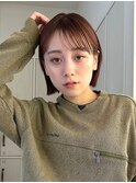 外ハネボブシースルーバングチェリーレッドブリーチなしWカラー