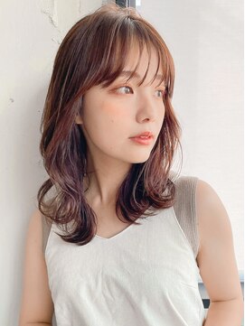 アグノス 青山(Agnos) 小顔 イメチェン 外ハネボブ 美髪 くびれ ベージュ サイドバング