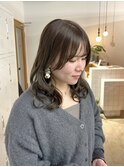 【Meenaハザマ】オリーブカラー×ツヤウェーブ