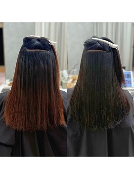 シンズ 銀座(sins) 癖強めさんも風になびくストレートヘアに[30代40代50代60代]