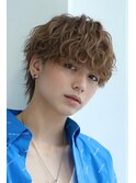 波巻きマッシュウルフパーマショートメンズ眉毛仙台