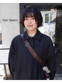 △癖毛風パーマショートパーマボブパーマブルーブラック