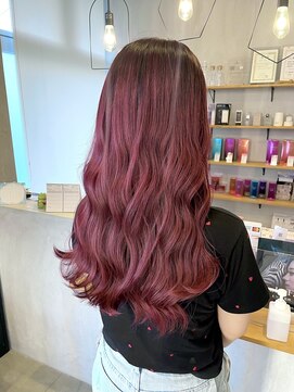 シェル 津山の手店(shel) 20代30代40代赤ピンクカラー透明感ナチュラル