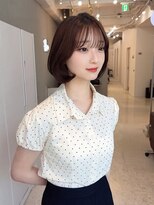 ジーナ  札幌大通(Zina)&nbsp;髪質改善＊ミルクブラウン＊レイヤーボブ＊小顔＊Zina札幌大通