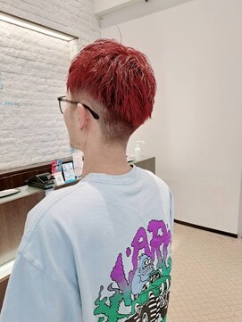 ミック ヘアアンドメイクアップ 高田店(miq Hair&Make up) 赤髪/レッドカラー/レッドヘア/暖色系カラー/メンズカット