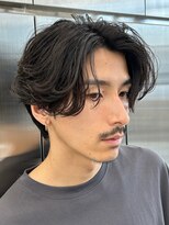 エリマ 横浜西口(elima)&nbsp;横浜西口メンズパーマフェザーパーマセンターパートガイルヘア