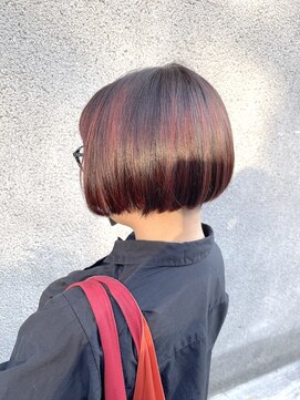 マノハル(MANOHARU) 刈り上げボブ個性派モードヘア　チェリーピンク　ピンクパープル