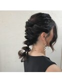 編みおろし結婚式二次会入学式卒業式ドレスヘアヘアセット