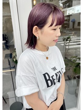 ヨリ(yori) ラベンダーカラー　赤紫　ダブルカラー　ハイトーン