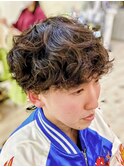 メンズ波巻きナチュラルカールパーマ