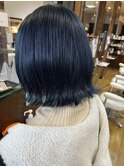 【佐々木 美香子】ダブルカラーネイビーブルー髪質改善 北久里浜