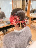 黒髪ヘア 着付け ヘアセット シニヨン