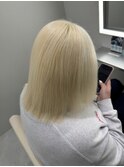[美髪/ワイドバング/ホワイトブロンド/イメチェン/新宿]