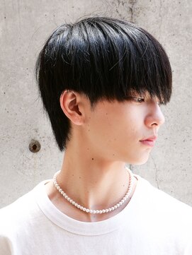 エルマーク 豊中(L-MARK) 黒髪マッシュナチュラルマッシュメンズヘア韓国ツーブロック