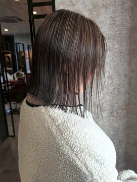 アース コアフュールボーテ 上田店(EARTH coiffure beaute) ナチュラルベージュ_ヨシンモリ_顔周りレイヤー_レイヤーカット