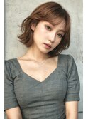 外はねボブ　オレンジベージュ