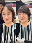 似合わせショート白髪ぼかし脱白髪染めレイヤー40代50代60代下村