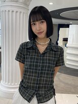 丸みショートシースルーバングくびれショートボブミニボブ