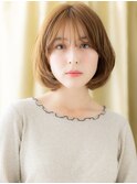 大人フェミニン前下がりAライン丸みボブTc5川口20代30代40代