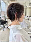 ショートカット×ひし形ショートボブ×前髪あり30代40代50代