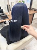 ネイビーブルーブリーチ２回～色落ちグレー