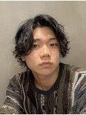 men's/メンズ/リバースセンターパート/ニュアンスパーマフェード