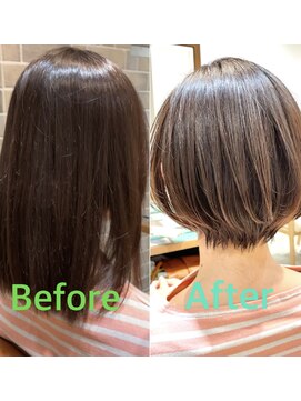 ネオリーブエム(Neolive em;) バッサリカット×大人女性向けショートボブスタイル☆