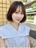 オルチャン風ワンカールグレージュボブ
