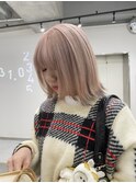 イメチェン/レッドブラウン/似合わせカット/フルバング