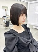 顎下ボブ/丸みボブ/深みグレージュ