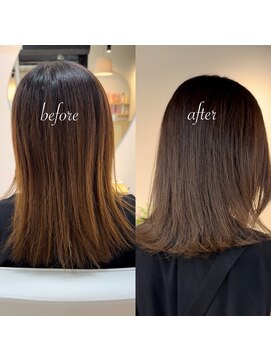 カラ フクオカ(Cara FUKUOKA) 《★髪質改善うる艶水素カラー＋カット★》【before→after】