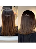 《★髪質改善うる艶水素カラー+カット★》【before→after】