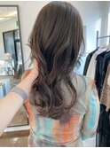 透明感ブリーチなしアッシュカラー韓国風艶感ベージュカラー