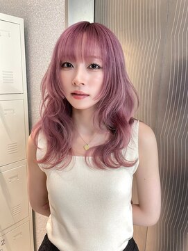 天神美容室 【天神美容室】ホワイトピンク×ピンクヘアー×ハイトーン