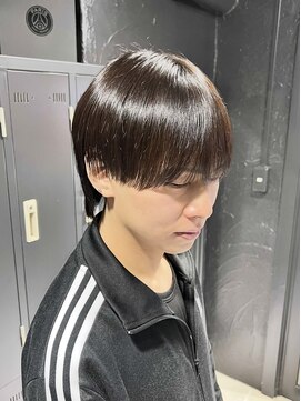 アウル 心斎橋(owl) マッシュウルフ/ラウンドマッシュ/黒髪/縮毛矯正/ウルフ/men's