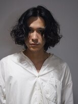 ワークス 下北沢(WORKS)&nbsp;センターパート黒髪無造作くせ毛風パーマ【下北沢】